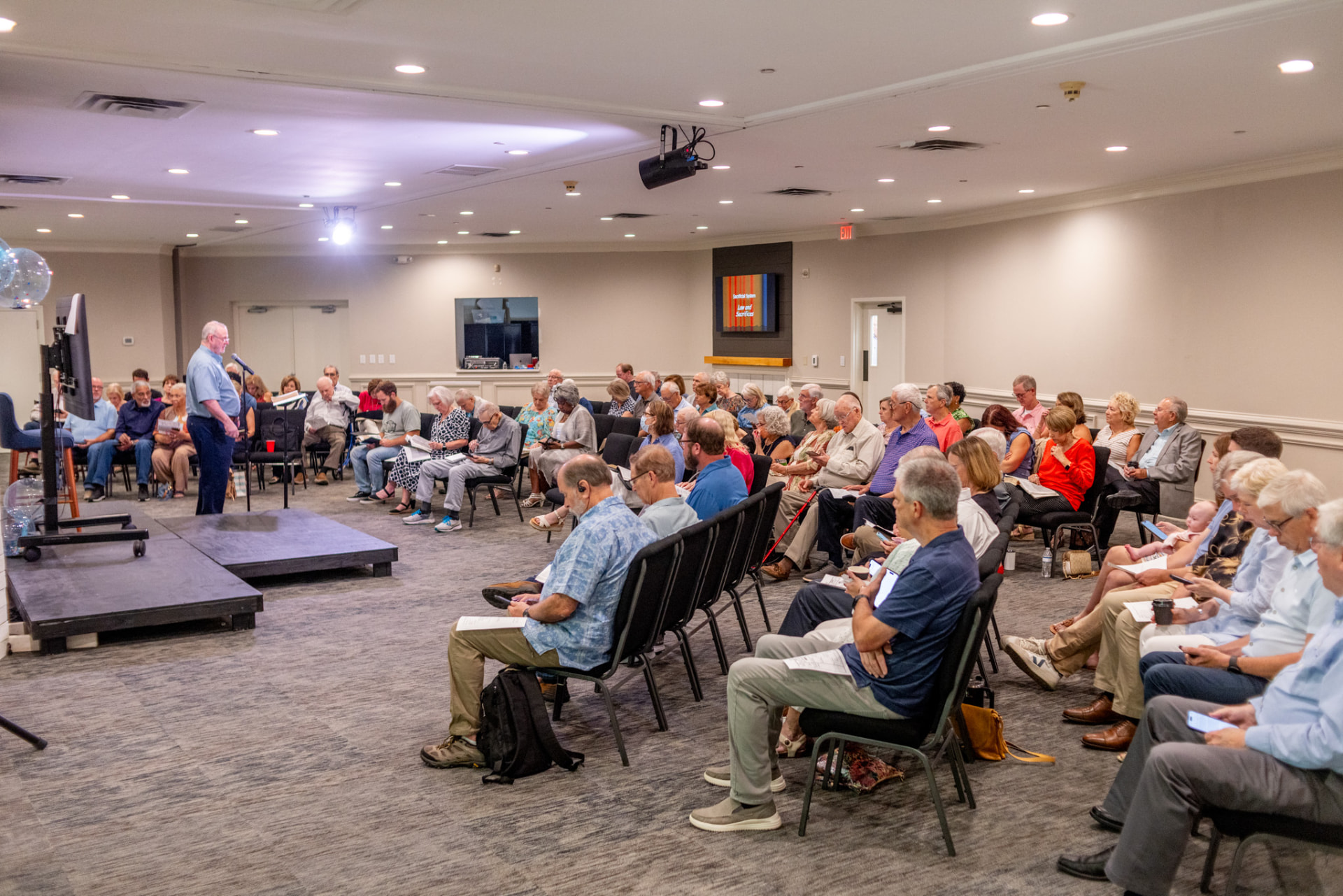 Adults studying the Bible together at East Cobb Church of Christ
